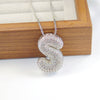 Pendant Necklace Copper Inlaid Zircon With Letter Pattern Electroplated