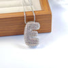 Pendant Necklace Copper Inlaid Zircon With Letter Pattern Electroplated