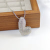 Pendant Necklace Copper Inlaid Zircon With Letter Pattern Electroplated