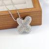 Pendant Necklace Copper Inlaid Zircon With Letter Pattern Electroplated