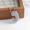 Pendant Necklace Copper Inlaid Zircon With Letter Pattern Electroplated