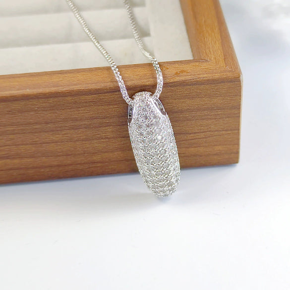Pendant Necklace Copper Inlaid Zircon With Letter Pattern Electroplated