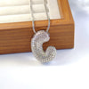 Pendant Necklace Copper Inlaid Zircon With Letter Pattern Electroplated