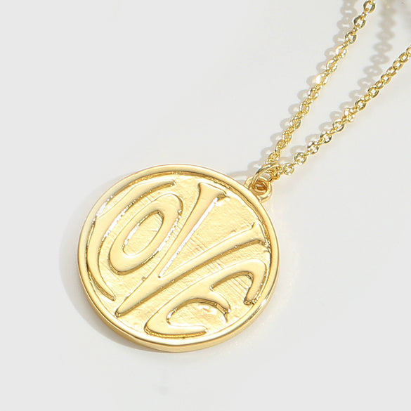 Pendant Necklace Copper 14K Goldplated Simple Geometric Heart Insect Bee Element