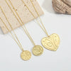Pendant Necklace Copper 14K Goldplated Simple Geometric Heart Insect Bee Element