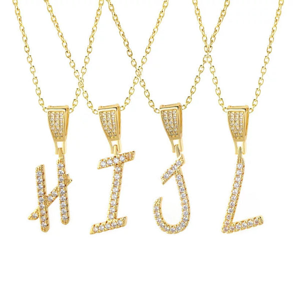 Pendant Necklace Copper Letter Jewelry Electroplating Allmatch Style