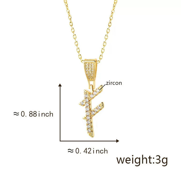 Pendant Necklace Copper Letter Jewelry Electroplating Allmatch Style