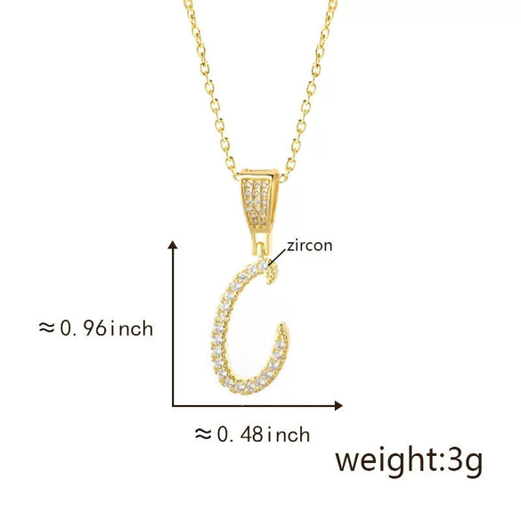 Pendant Necklace Copper Letter Jewelry Electroplating Allmatch Style