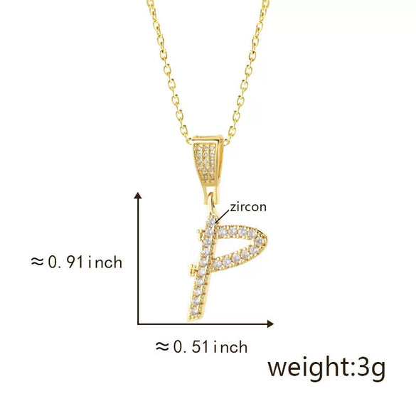 Pendant Necklace Copper Letter Jewelry Electroplating Allmatch Style