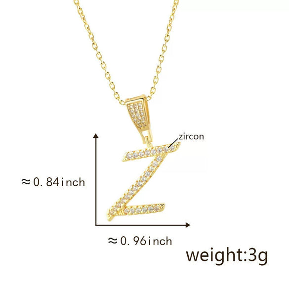 Pendant Necklace Copper Letter Jewelry Electroplating Allmatch Style