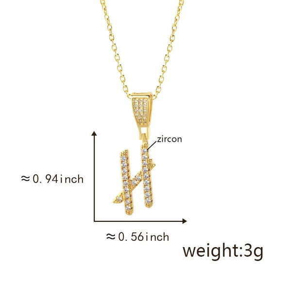 Pendant Necklace Copper Letter Jewelry Electroplating Allmatch Style