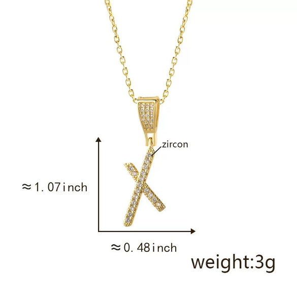 Pendant Necklace Copper Letter Jewelry Electroplating Allmatch Style