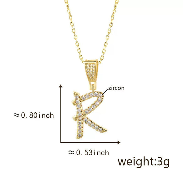 Pendant Necklace Copper Letter Jewelry Electroplating Allmatch Style