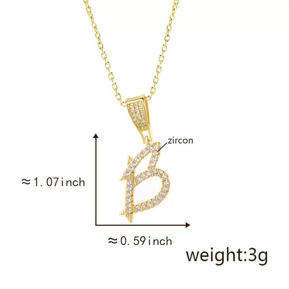 Pendant Necklace Copper Letter Jewelry Electroplating Allmatch Style
