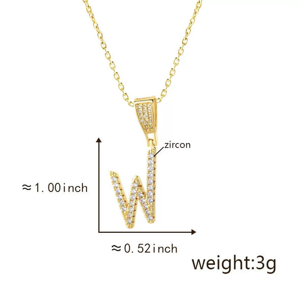 Pendant Necklace Copper Letter Jewelry Electroplating Allmatch Style