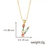 Pendant Necklace Copper Micro Inlay Color Zircon English Letters Hip Hop Style Electroplating