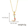 Pendant Necklace Copper Micro Inlay Color Zircon English Letters Hip Hop Style Electroplating