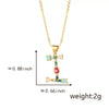 Pendant Necklace Copper Micro Inlay Color Zircon English Letters Hip Hop Style Electroplating