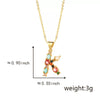Pendant Necklace Copper Micro Inlay Color Zircon English Letters Hip Hop Style Electroplating
