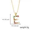 Pendant Necklace Copper Micro Inlay Color Zircon English Letters Hip Hop Style Electroplating