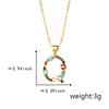 Pendant Necklace Copper Micro Inlay Color Zircon English Letters Hip Hop Style Electroplating