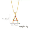 Pendant Necklace Copper Micro Inlay Color Zircon English Letters Hip Hop Style Electroplating
