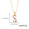 Pendant Necklace Copper Micro Inlay Color Zircon English Letters Hip Hop Style Electroplating