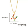 Pendant Necklace Copper Micro Inlay Color Zircon English Letters Hip Hop Style Electroplating