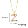 Pendant Necklace Copper Micro Inlay Color Zircon English Letters Hip Hop Style Electroplating