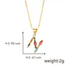 Pendant Necklace Copper Micro Inlay Color Zircon English Letters Hip Hop Style Electroplating