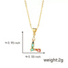 Pendant Necklace Copper Micro Inlay Color Zircon English Letters Hip Hop Style Electroplating