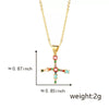 Pendant Necklace Copper Micro Inlay Color Zircon English Letters Hip Hop Style Electroplating
