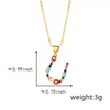 Pendant Necklace Copper Micro Inlay Color Zircon English Letters Hip Hop Style Electroplating