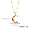 Pendant Necklace Copper Micro Inlay Color Zircon English Letters Hip Hop Style Electroplating