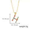 Pendant Necklace Copper Micro Inlay Color Zircon English Letters Hip Hop Style Electroplating