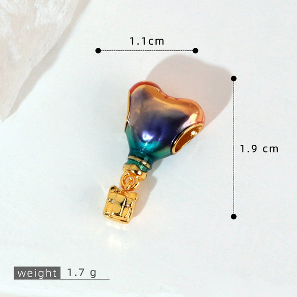 Pendant Necklace Copper Micropaved Zircon Wings Heart Constellation Shape Electroplating Style