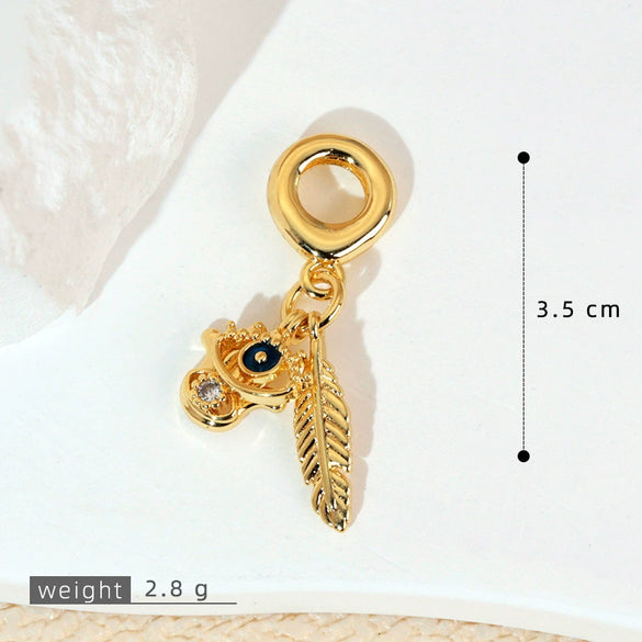 Pendant Necklace Copper Micropaved Zircon Wings Heart Constellation Shape Electroplating Style