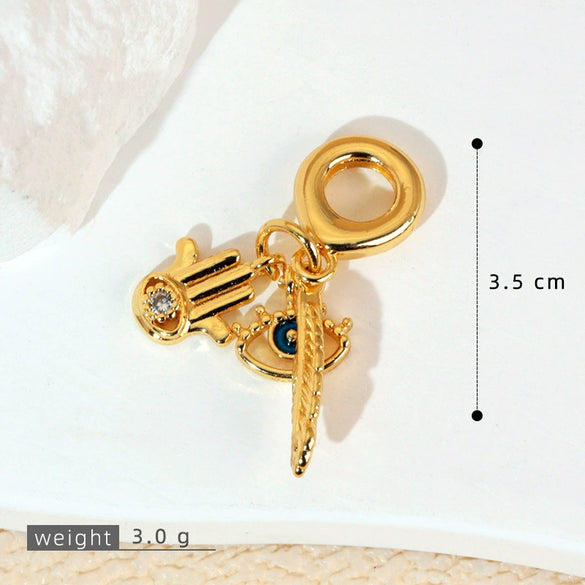 Pendant Necklace Copper Micropaved Zircon Wings Heart Constellation Shape Electroplating Style