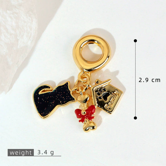Pendant Necklace Copper Micropaved Zircon Wings Heart Constellation Shape Electroplating Style