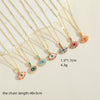 Pendant Necklace Copper Mixed Gem Inlay Dripping Oil Devil's Eye Design Ochain For Women