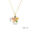 Pendant Necklace Copper Mixed Gem Inlay Electroplating Sunflower Leaves Light Luxury Style For Women