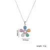 Pendant Necklace Copper Mixed Gem Inlay Electroplating Sunflower Leaves Light Luxury Style For Women