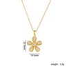 Pendant Necklace Copper Mixed Gem Inlay Electroplating Sunflower Leaves Light Luxury Style For Women