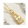 Pendant Necklace Copper Mixed Gem Inlay Fivepointed Star Heart Cross Lock Microinlay For Women