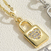 Pendant Necklace Copper Mixed Gem Inlay Fivepointed Star Heart Cross Lock Microinlay For Women