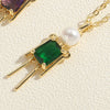 Pendant Necklace Copper Mixed Gem Inlay Pearl Inlaid Cartoon Character Ochain For Women