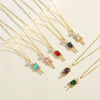Pendant Necklace Copper Mixed Gem Inlay Pearl Inlaid Cartoon Character Ochain For Women