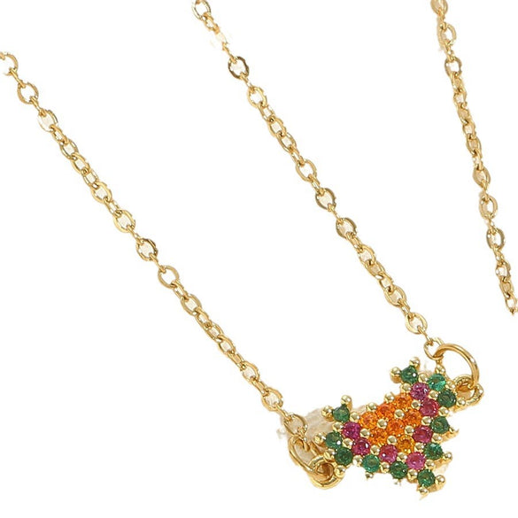 Pendant Necklace Copper Mixed Gem Micro Inlay Heart Star Animal Zodiac Style For Women