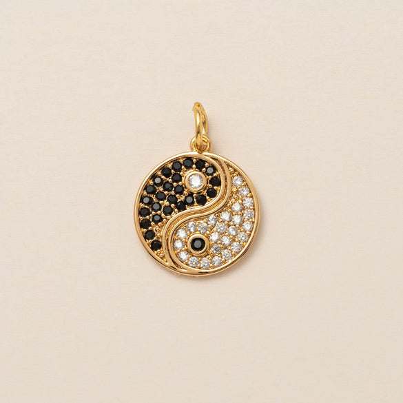 Pendant Necklace Copper Mixed Gemstone Inlay Geometric Shape Minimalist Style Vacuum Plating Real Gold