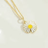 Pendant Necklace Copper Mixed Gemstone Setting Electroplating Daisy Shape Small Fish Design Women's